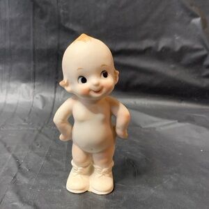 Kewpie Porcelain Baby Beige Chubby Belly and Shoes Vintage Collectable Big Eyes